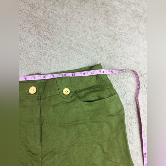 Larry Levine linen blend capri pants size 4 green - Picture 7 of 10
